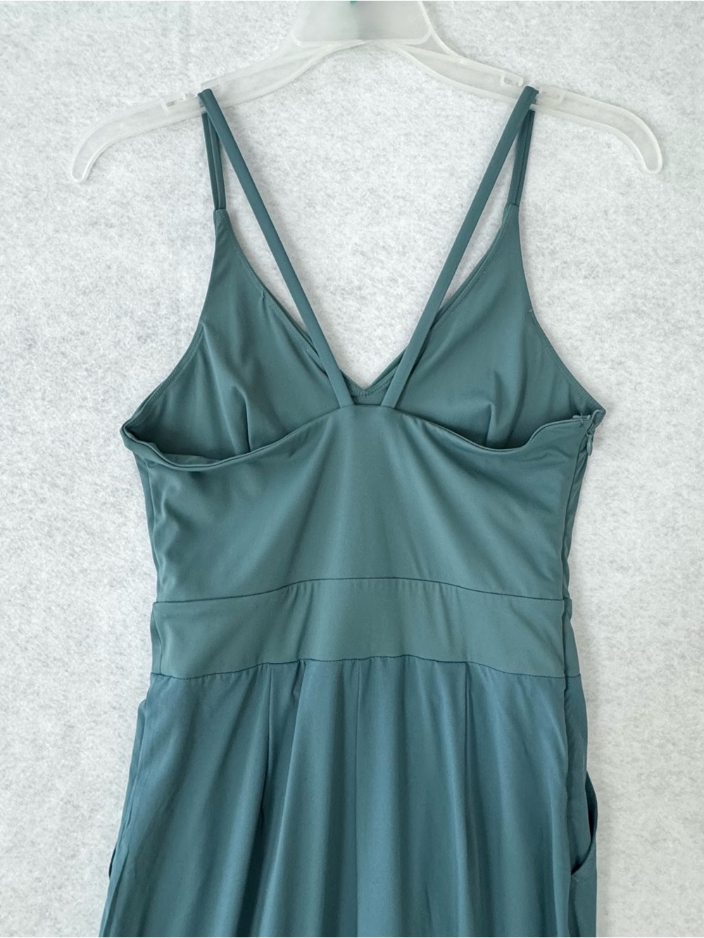 Halara Breezeful Wide Leg Jumpsuit XS Blue Pocket Backless Side Zipper READ - Picture 8 of 16